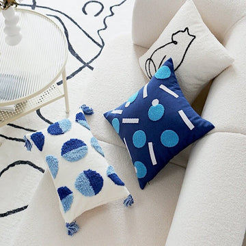 blue shades themed preppy aesthetic decor cushion cover roomtery
