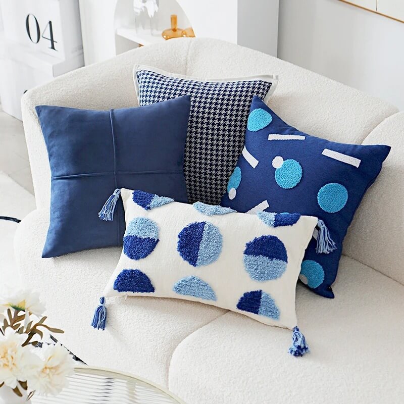 blue shades themed preppy aesthetic decor cushion cover roomtery