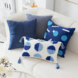 Preppy Blue Tufted Cushion Cover