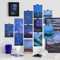 blue starry night sky prints wall collage poster cards roomtery