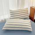 minimalist aesthetic striped bedding duvet cover set in blue shades roomtery aesthetic bedroom decor