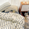 minimalist aesthetic striped bedding duvet cover set in blue shades roomtery aesthetic bedroom decor