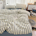 minimalist aesthetic striped bedding duvet cover set in blue shades roomtery aesthetic bedroom decor