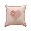 Blush Heart Tufted Throw Pillow Cover