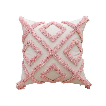 blush ornament tufted throw pillow cover