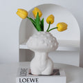 body mushroom white ceramic vase