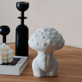 body mushroom white ceramic vase