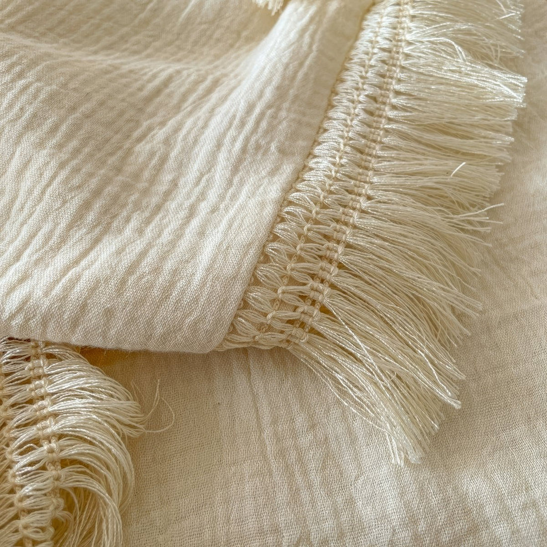 Soft washed cotton duvet cover set with fringe edges for boho aesthetic rooms