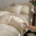 Soft washed cotton duvet cover set with fringe edges for boho aesthetic rooms