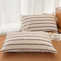 brown striped print bedding duvet cover et aesthetic room decor roomtery