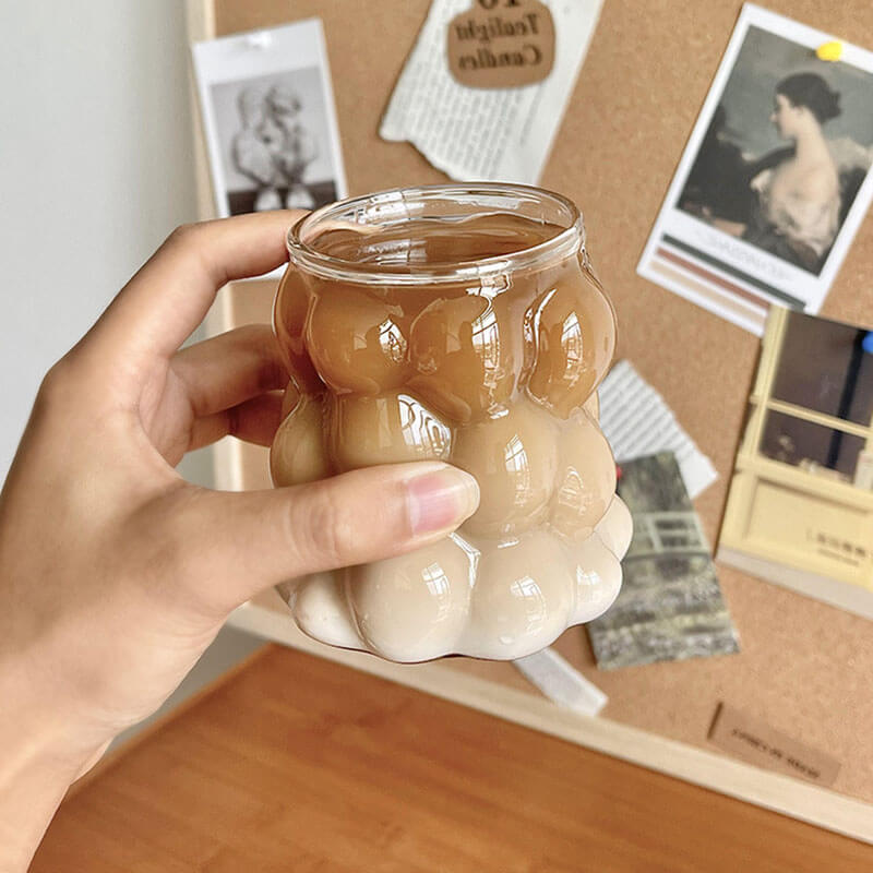 Large Bubble Glass Cup