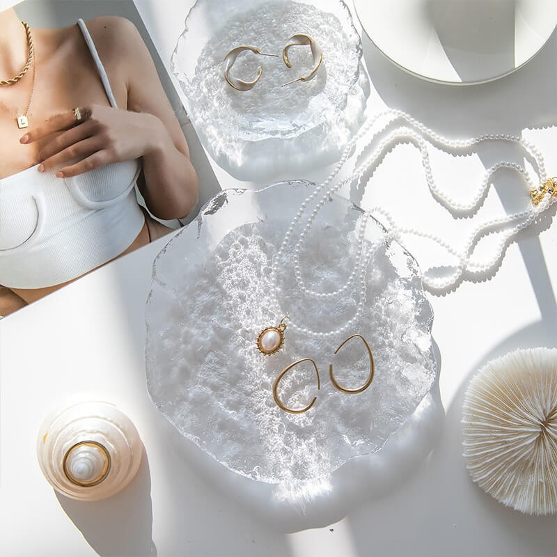 bubbled glass sea foam effect aesthetic jewelry tray organizer roomtery