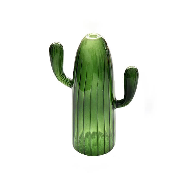 cactus shaped green and blue glass vase aesthetic decor roomtery