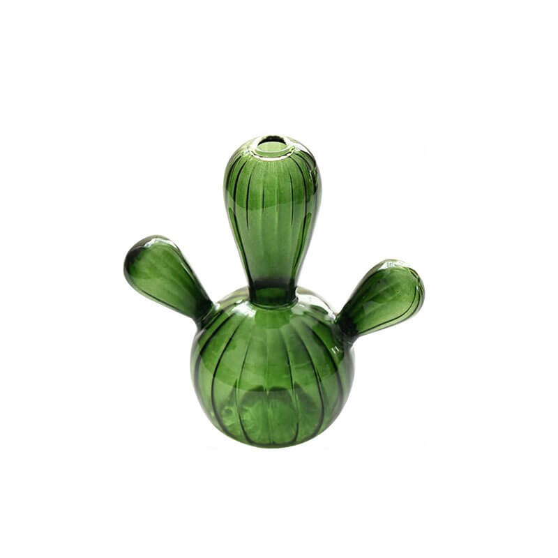 cactus shaped green and blue glass vase aesthetic decor roomtery