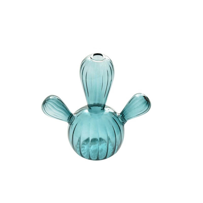 cactus shaped green and blue glass vase aesthetic decor roomtery