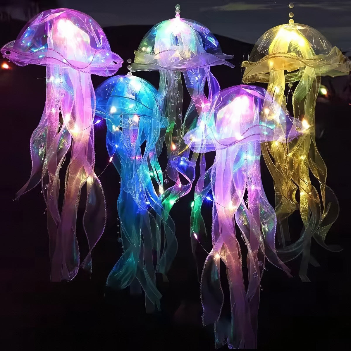 jellyfish lights wall and ceiling hanging night light decor