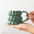 christmas tree shaped aesthetic ceramic coffee mug