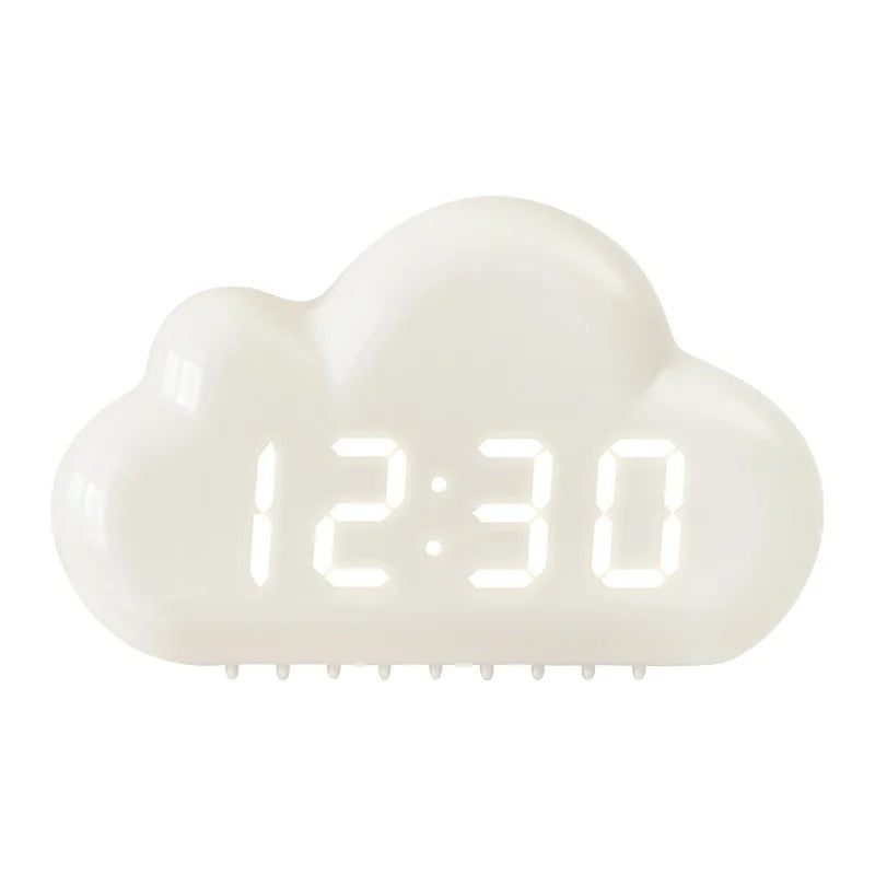 kawaii aesthetic cloud shaped digital alarm clock desk decor roomtery