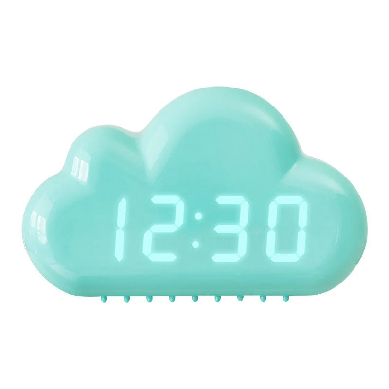 kawaii aesthetic cloud shaped digital alarm clock desk decor roomtery