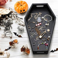 black coffin-shaped jewelry storage tray witchcore aesthetic 