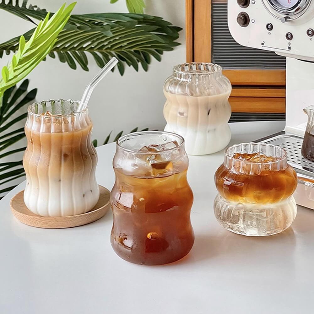 Cold Coffee Retro Glass Cup - Shop Online on roomtery