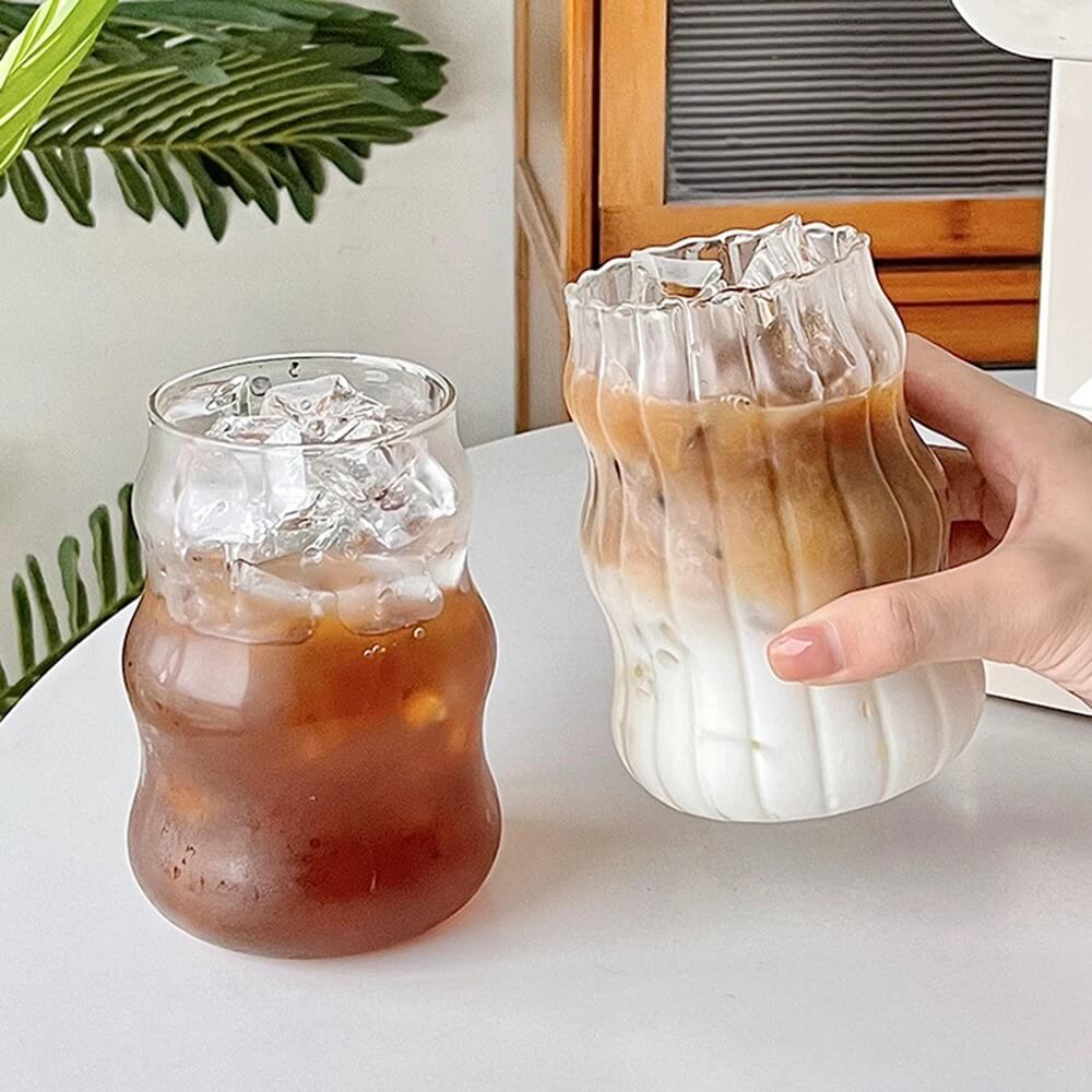 Mushroom Glass Cup, Aesthetic Iced Coffee Cup, Botanical Mushroom