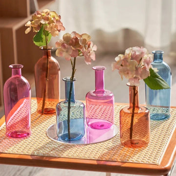 Colorful Vintage Bottle Glass Vase