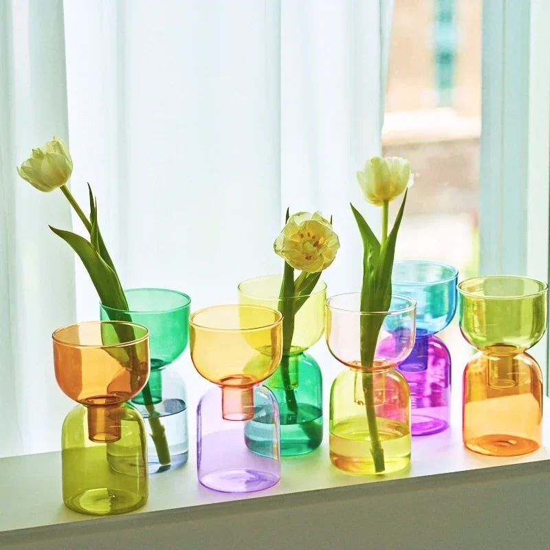 double color glass vase set roomtery aesthetic room decor