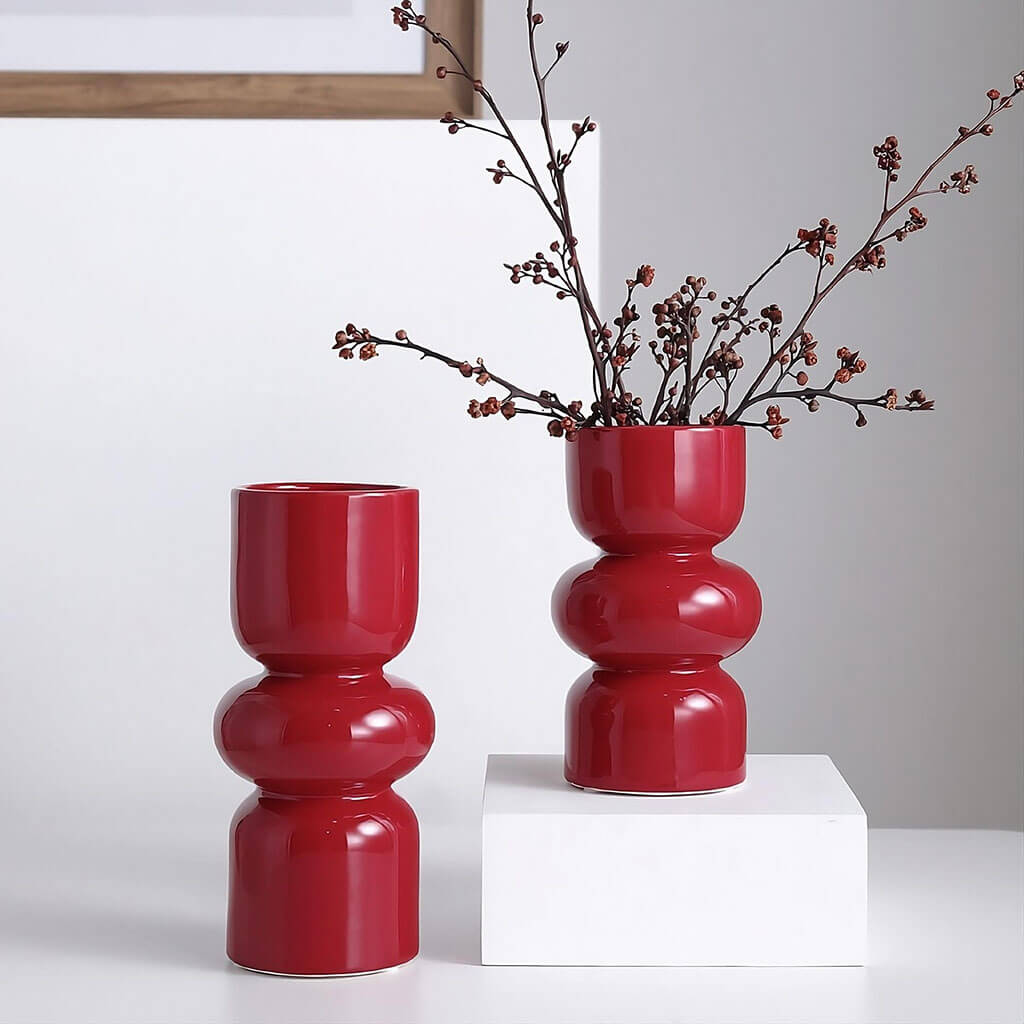 contemporary stacked ceramic vase