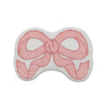 Pink bow-shaped bath mat coquette aesthetic accent rug