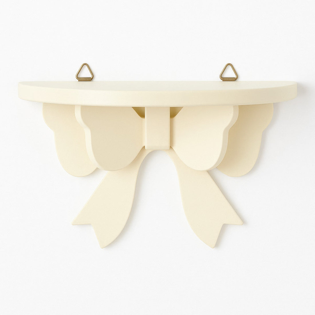 bow shaped wooden mini wall storage shelf for coquette aesthetic rooms