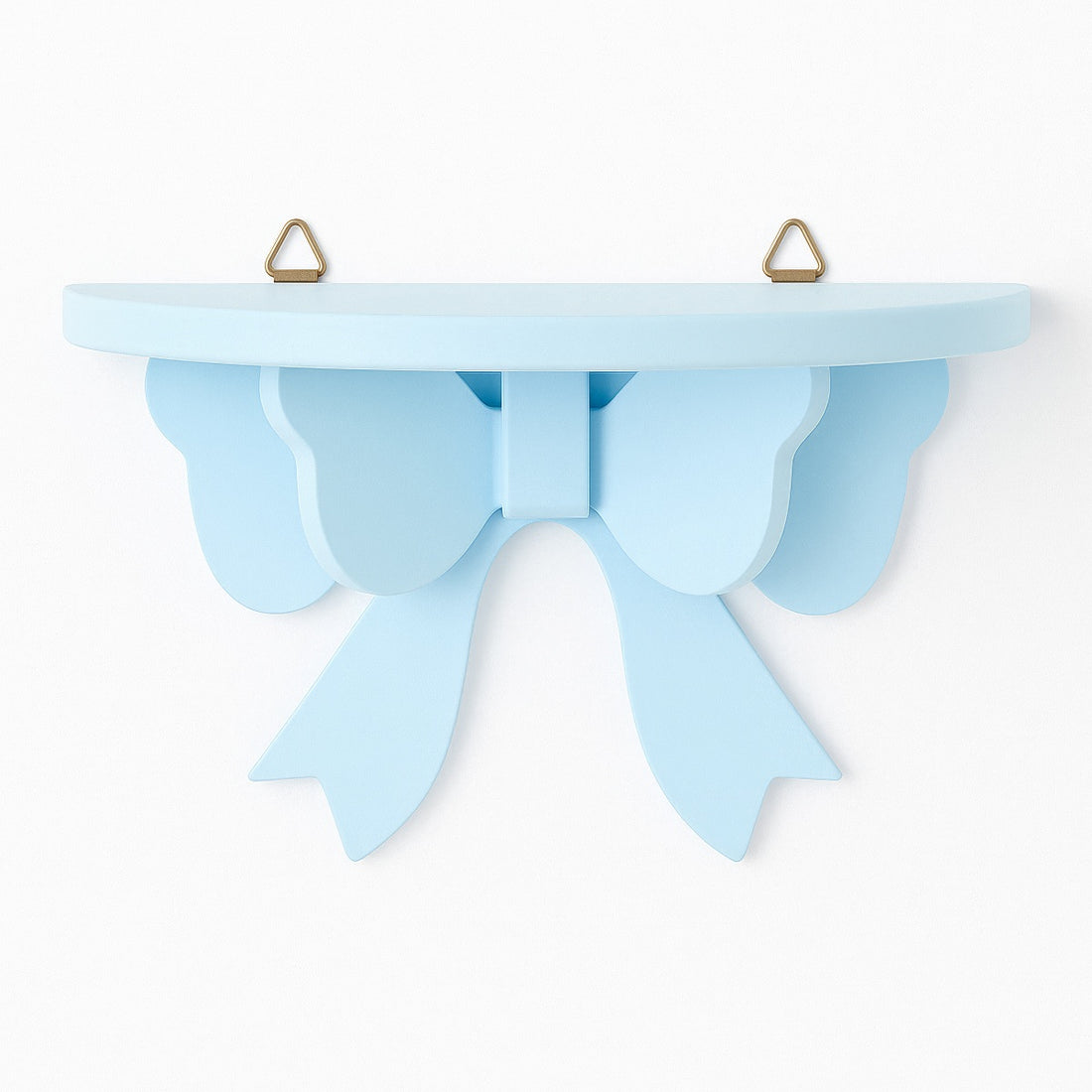 bow shaped wooden mini wall storage shelf for coquette aesthetic rooms