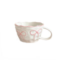 coquette aesthetic ceramic cup with bows 