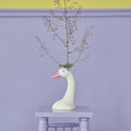 goose head shaped ceramic flower vase for coquette aesthetic rooms