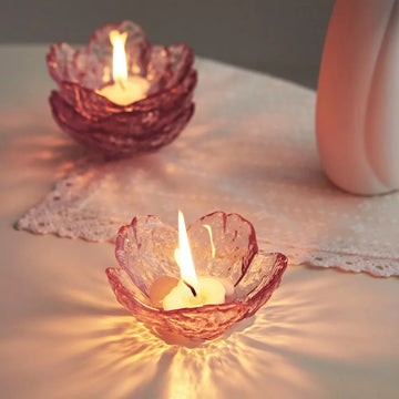 Coquette Pink Flower Candle Holder