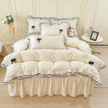 coquette kawaii aesthetic princess bedding set with baws ruffles and laces roomtery