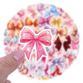Collection of colorful coquette aesthetic bow-shaped stickers 
