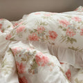 cottage rose creamy white ruffle bedding set