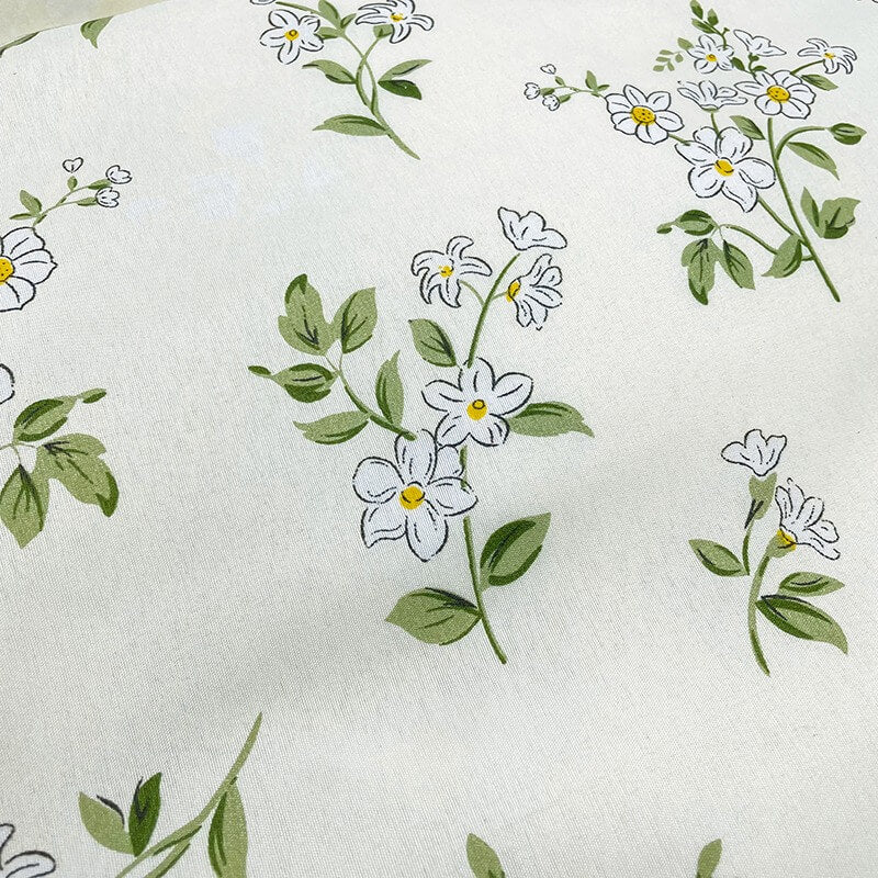vintage cottagecore aesthetic chamomile flower print duvet cover set