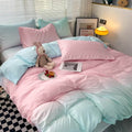 cotton candy pastel colors gradient aesthetic bedding set for teens