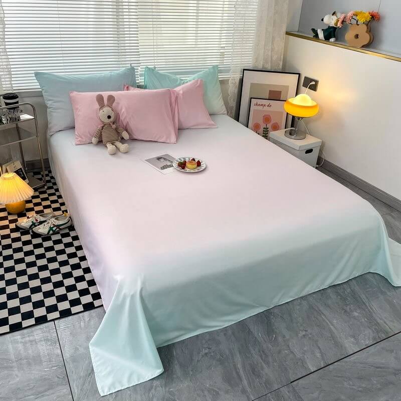 cotton candy pastel colors gradient aesthetic bedding set for teens