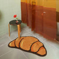 cute aesthetic kawaii croissant shaped tufted accent rug roomtery