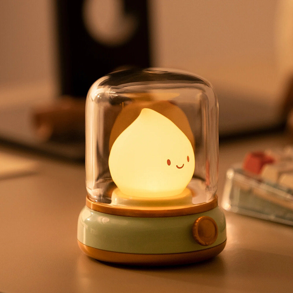 cute anime flame vintage kerosine lamp shaped night light roomtery kawaii aesthetic room decor