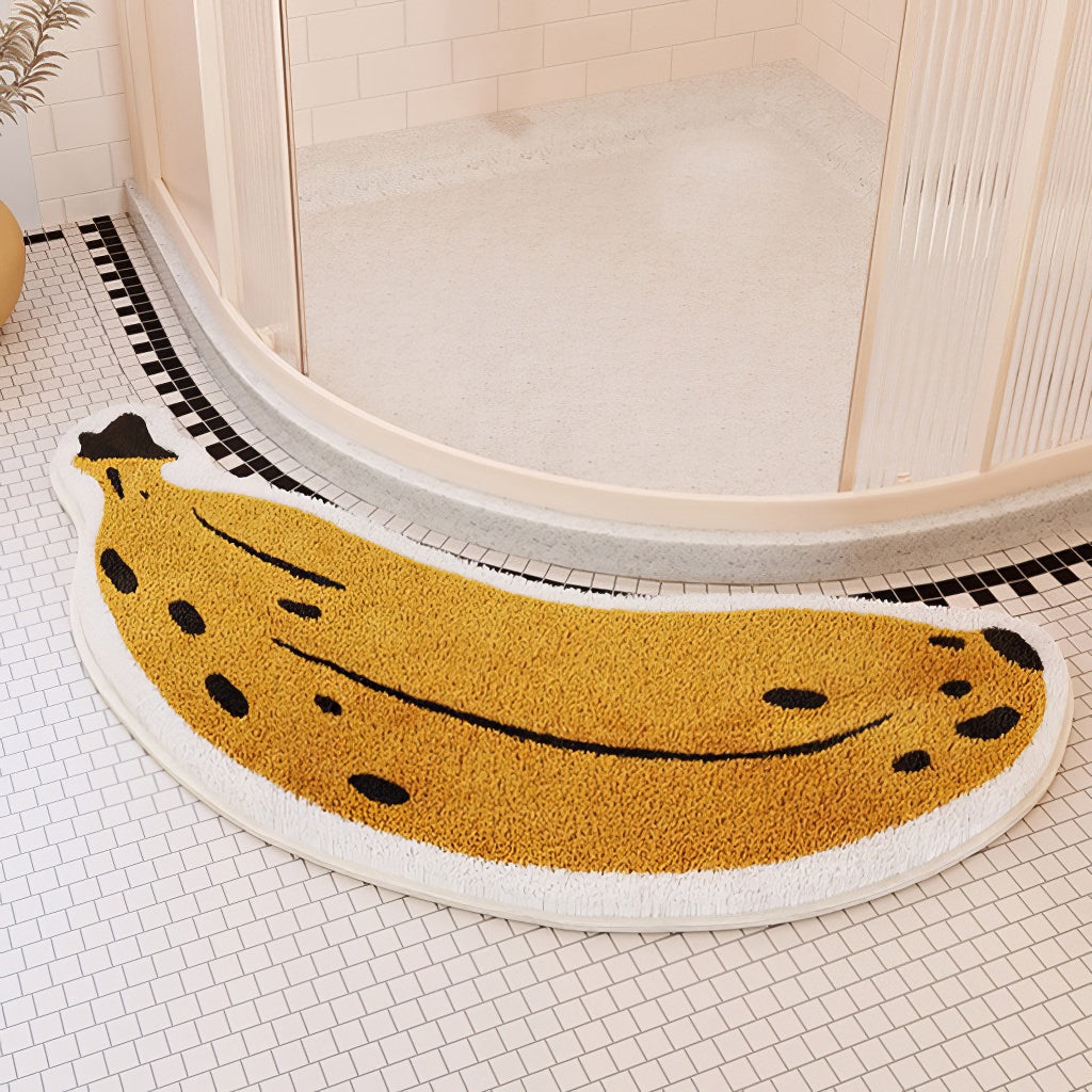 banana shapeed cute tufted rug