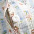 cute bear pattern print long sleeve cotton pajama set roomtery