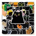 cute black cat cartoon art aesthetic sticker pack roomtery