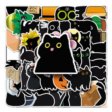Cute Black Cat Sticker Pack - Shop Online on roomtery