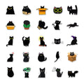 cute black cat cartoon art aesthetic sticker pack roomtery