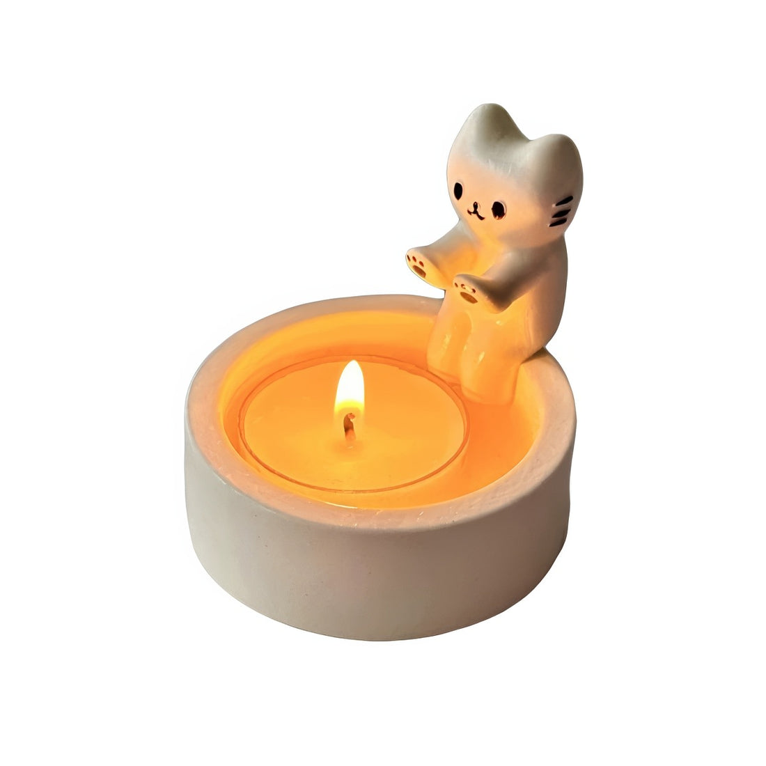 cute hand warming cat candle holder 