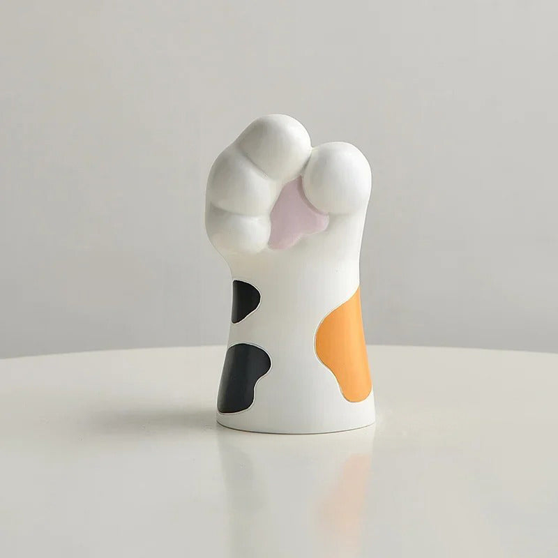 cute cat pow shaped tabletop ceramic vase for flowers roomtery aesthetic room decor